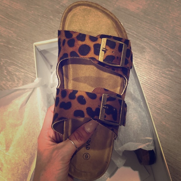 Shoes | Leopard Birkenstock Style Sandals | Poshmark